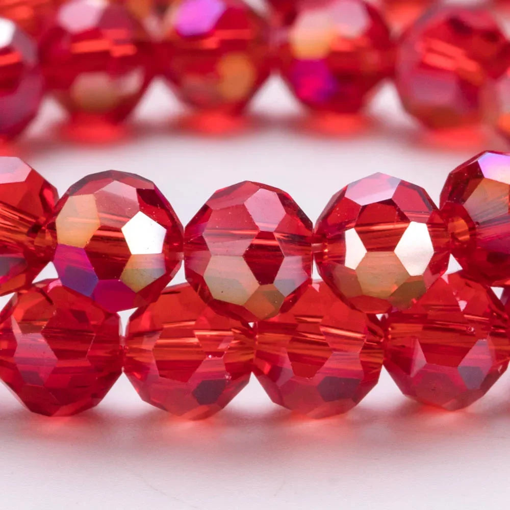 3 4 6 8mm Round Crystal Beads Faceted Colorful Glass Beads Loose Spacer Bead for Jewerly Making Needlework Bracelet Necklace DIY