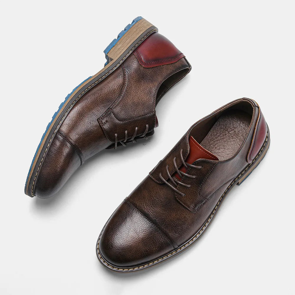Men's Formal Shoes British Retro Brogue Shoes Mens Casual Business Leather Oxfords Men Office Dress Shoe Flats