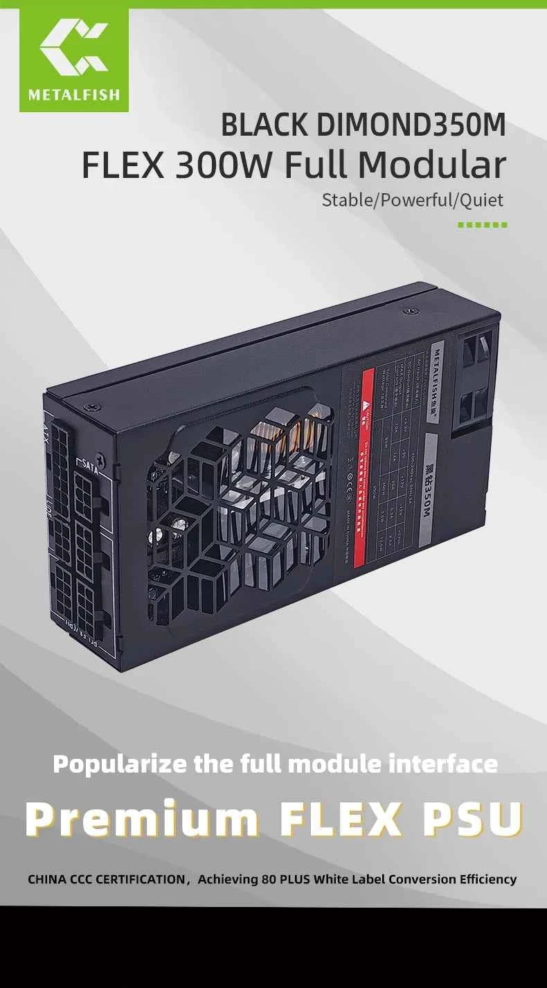 METALFISH Flex 300W Modular Power Supply Small 1U Computer PSU Flex-ATX For ITX Mini PC POS AIO(220V~240V)