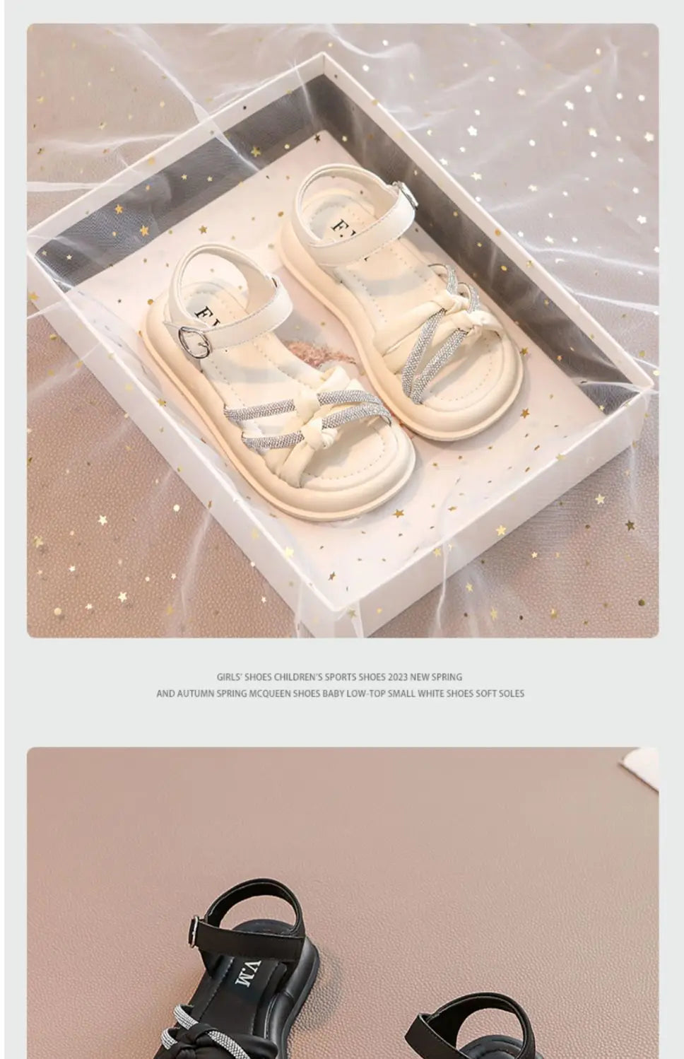 2026Summer Princess Girls Sandals Summer Children Beach Shoes Girls Open-toed Sandals Soft PU Leather Flat Kids Sandals For Girl