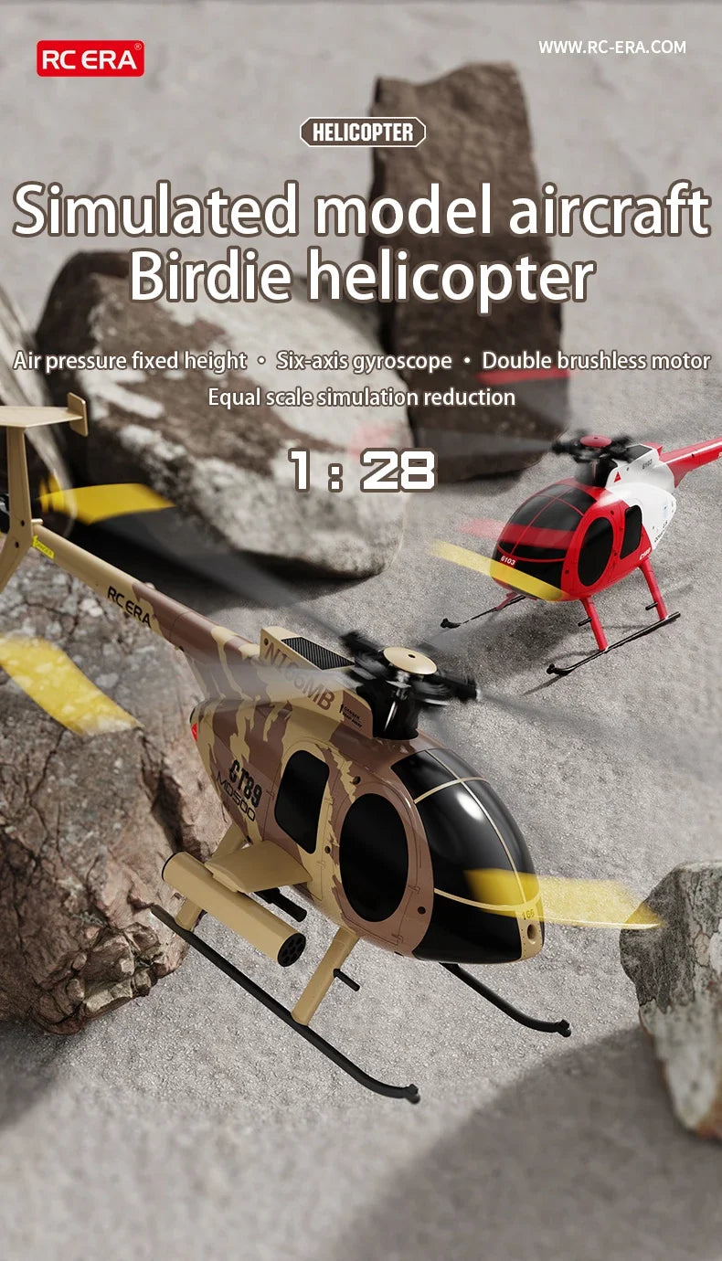 MD500 RC Helicopter 1:28 C189 Brushless Dual-motor Remote Control Model 6-Axis Gyro Aircraft Multifunctional Flying Machine Toy