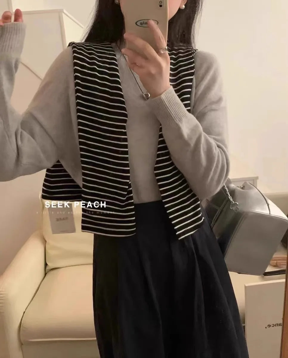 100% pure cashmere sweater women's round neck pullover long sleeve sweater loose short soft waxy knit bottom sweater