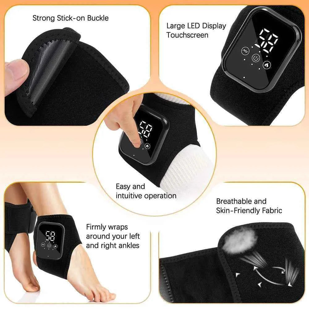 Electric Heating Wrist Guard Vibration Massage Hot Compress Wrist Brace Ankle Wrap Hand Foot Protector Rechargeable Wristband