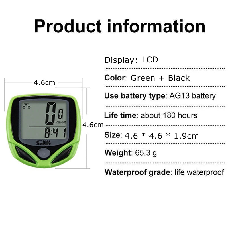 LCD Digital Bikes Computers Waterproof Wired Stopwatch Bicycle Speedometer Sensors Cycling MTB Bike Sports Odometer Computers