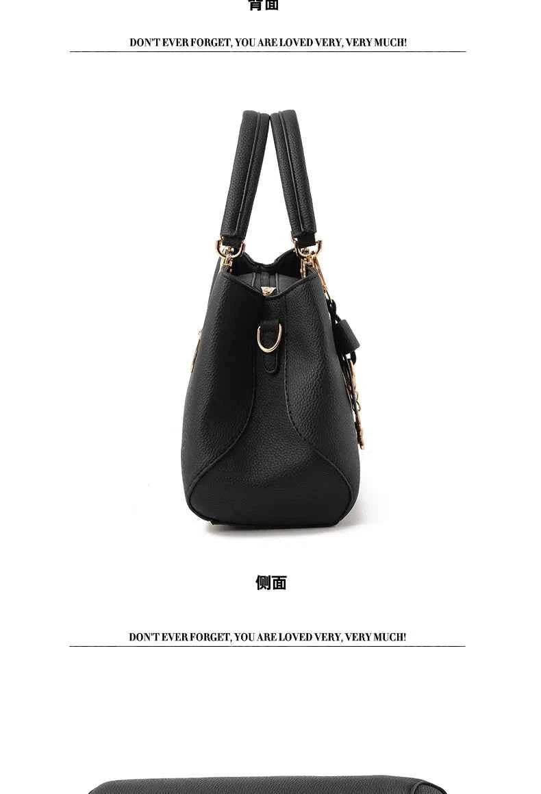 Yogodlns Elegant Women Messenger Bags with flower pendant Office Ladies Totes Pure Leather Handbag for female Crossbody Shoulder
