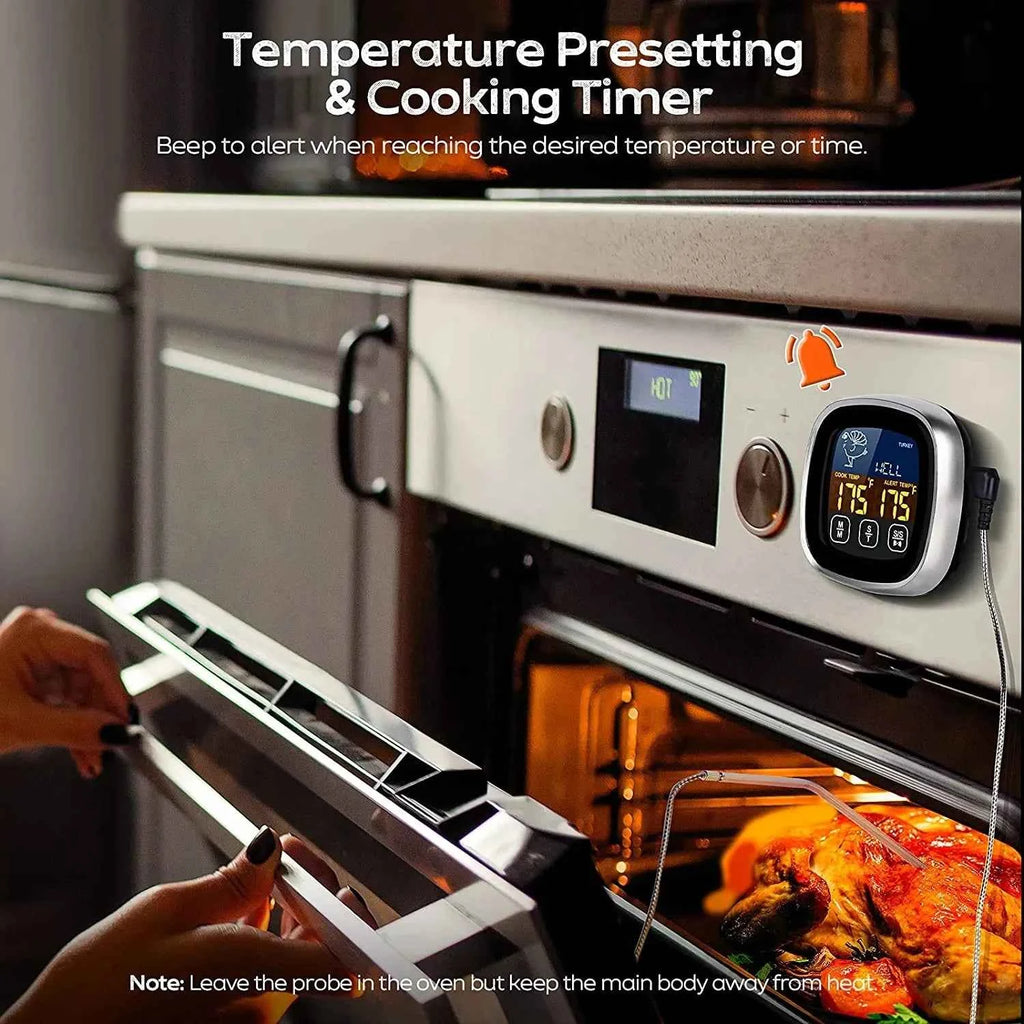 HOMEFISH Digital Meat Kitchen Thermometer Stainless Waterproof Meat Temperature Thermometre Probe Oven Cooking BBQ