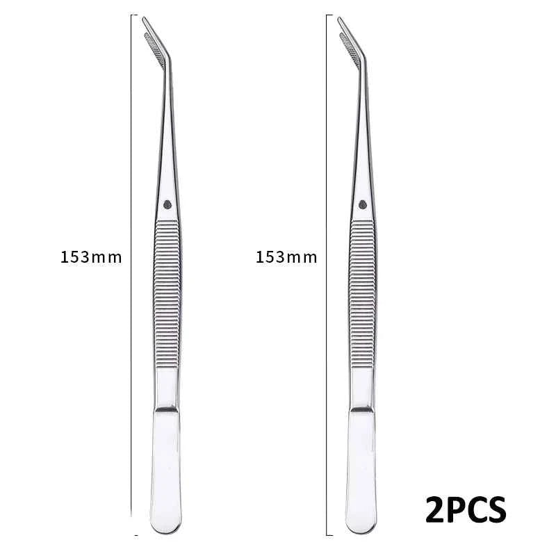 Ourriner Stainless Steel Nail Art Nippers Tweezers Rhinestones Crystal Sequins Glitter Picking Up Cotton Cleaner Tools Manicure
