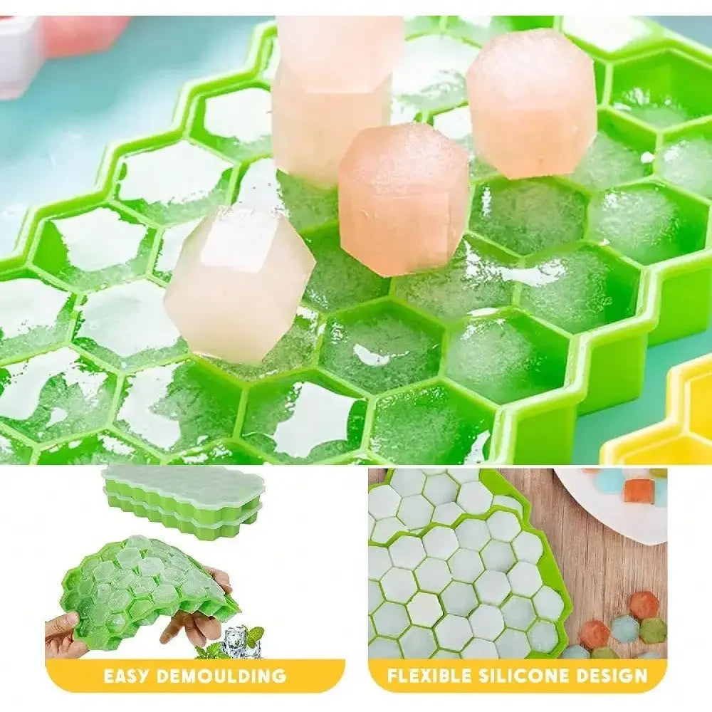 1PCS 20-Compartment Honeycomb Ice Cube Tray, Silicone Ice Maker, Reusable Ice Cube Mold, Suitable For Beverages, Coffee, Whiskey, Cocktails, And Homemade Cold Drinks.
