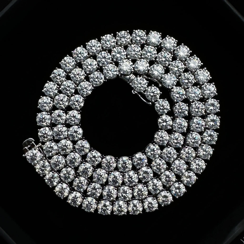 IGI Certified 14K Gold & 925 Sterling Silver Rope Chain Cuban Necklace Bezel Setting VVS Moissanite Trendy Gift