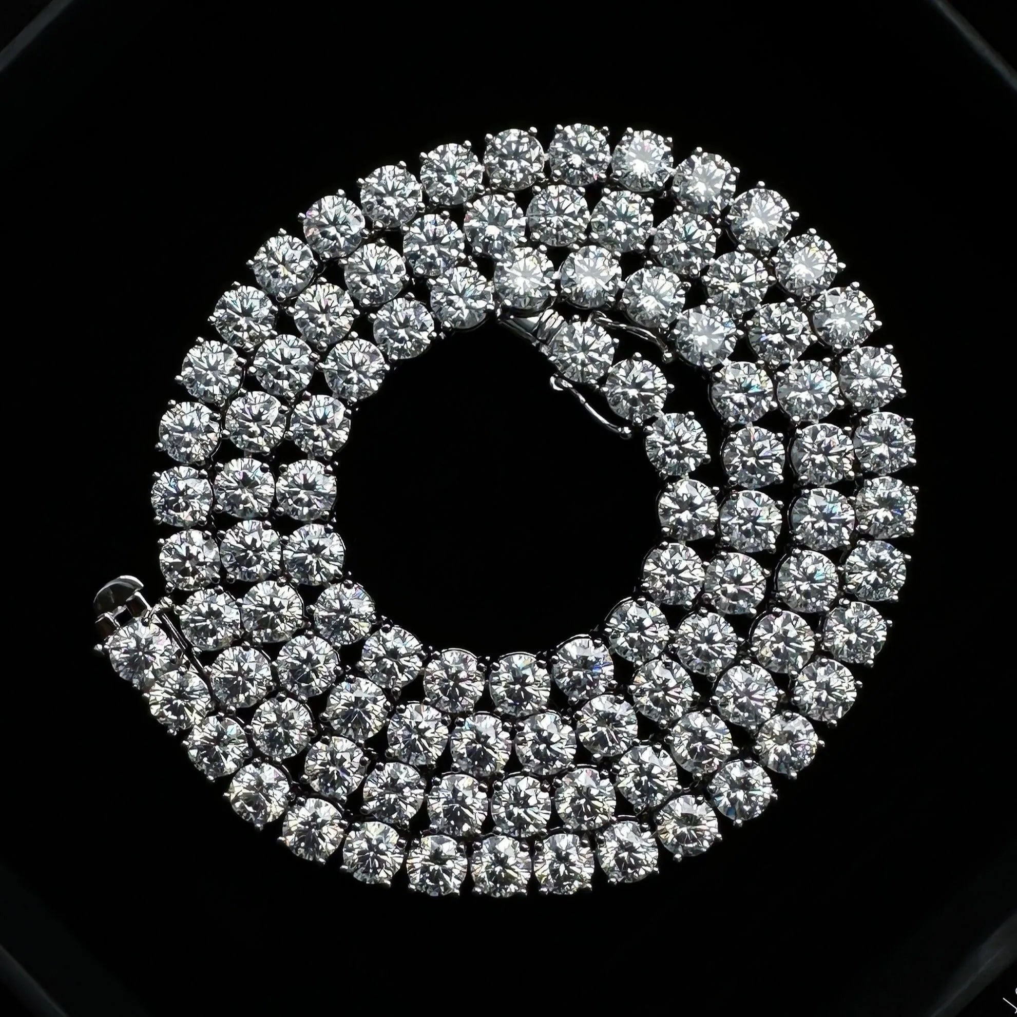 IGI Certified 14K Gold & 925 Sterling Silver Rope Chain Cuban Necklace Bezel Setting VVS Moissanite Trendy Gift