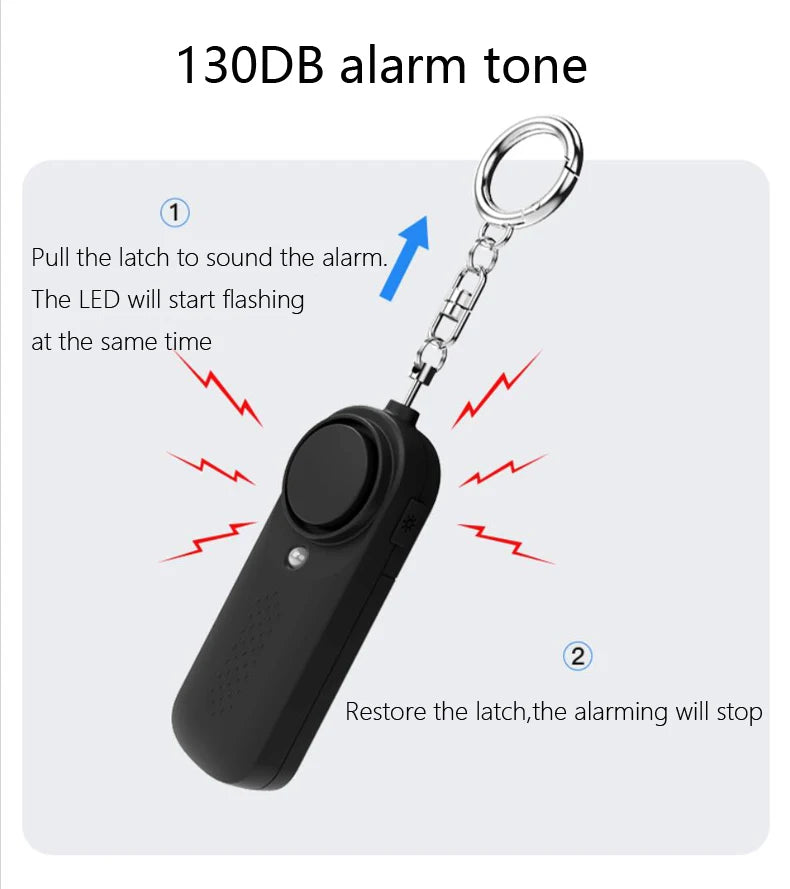 130db Protect Alert Personal Defense Siren Anti-attack Security for Children Girl Older Women Carrying Loud Panic Alarm
