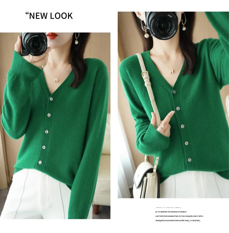 Women Cardigans 2025 Autumn Winter Single Breasted Knitwears Long Sleeve Warm Knit Cardigan Korean Fashion Spring casual Sweater