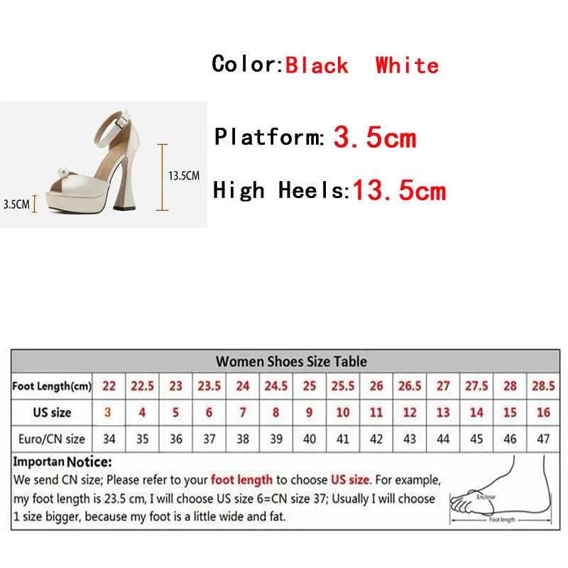 Liyke Brand Fashion White Black Chunky Platform Sandals Women Pearl Design Square Toe Super High Heels Elegant Party Prom Shoes