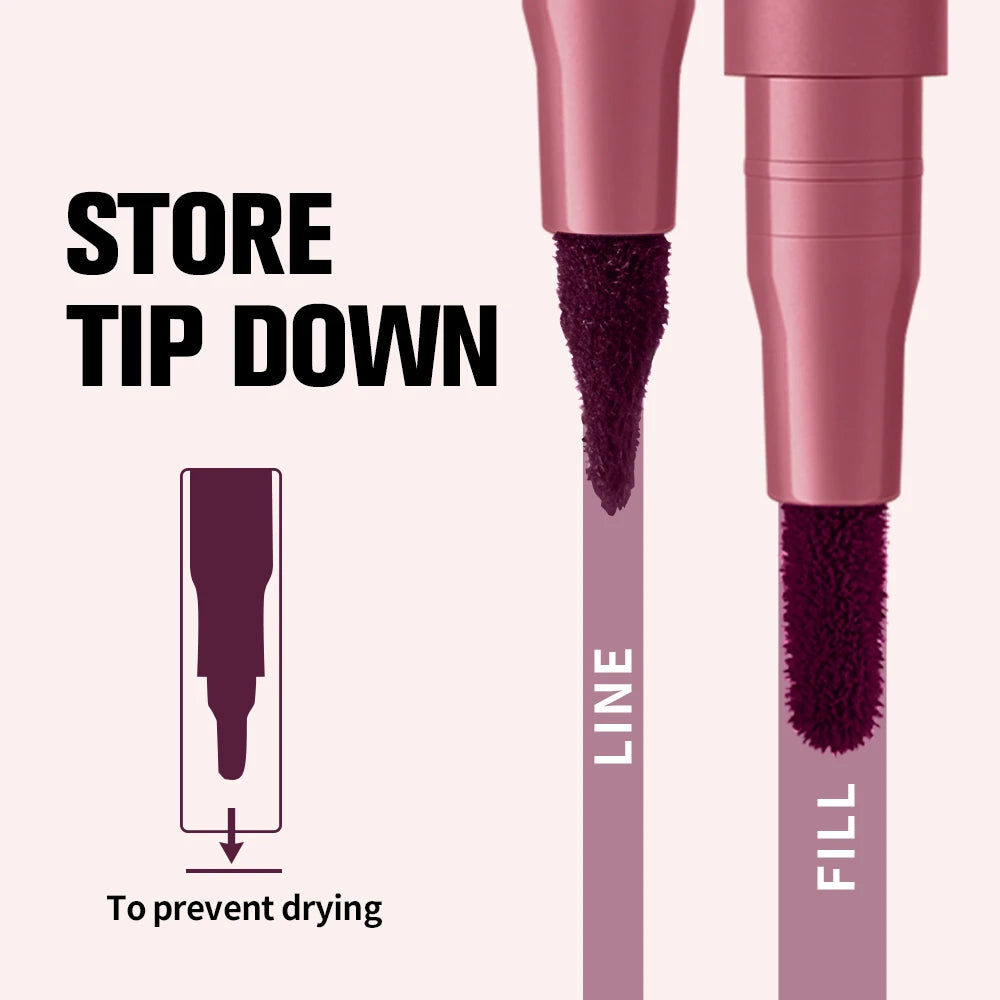 2-in-1 Lip Contour Stain Pen – Long-Lasting & Waterproof