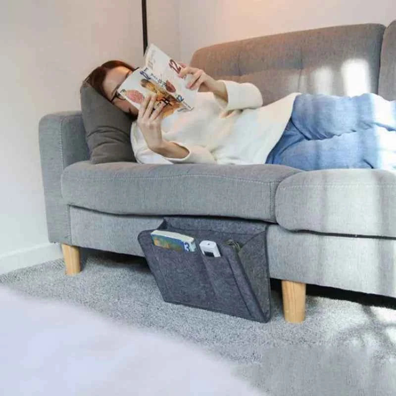 Storage Hang Bag Felt Dormitory Bed Sofa Bedroom Carpet Store Content For CD Magazines, Stationery Pad Mobile Phones Sundries