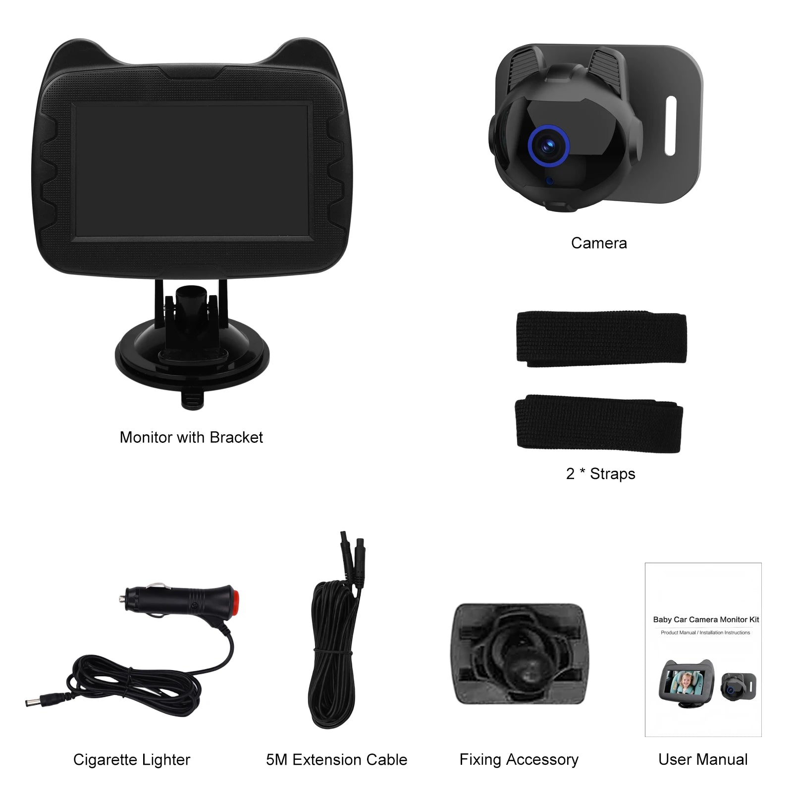 Baby Car Mirror with 4.3" Night Vision Function Display 1080P Safety Car Seat Camera with Wide Crystal Clear View Easily Observe