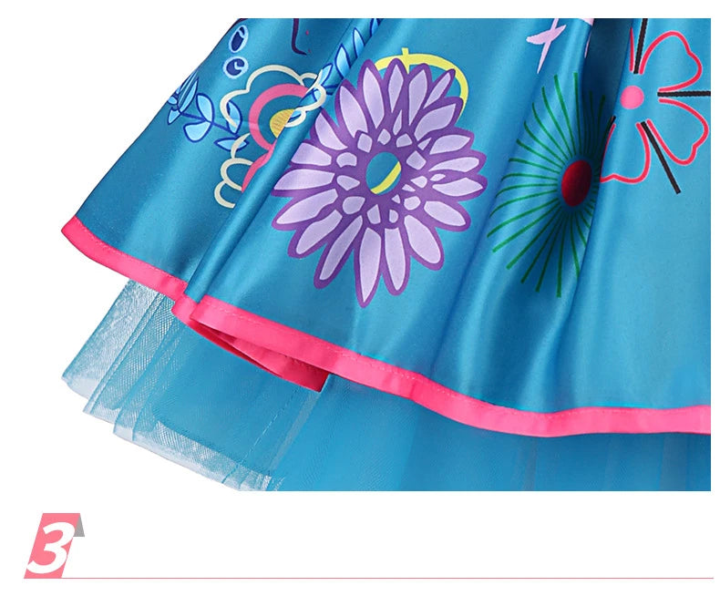 Little Girl Mirabel Dress Encanto Charm Disguise Costume Toddler Girl Birthday Party Fantasy Outfits Kids Princess Dress