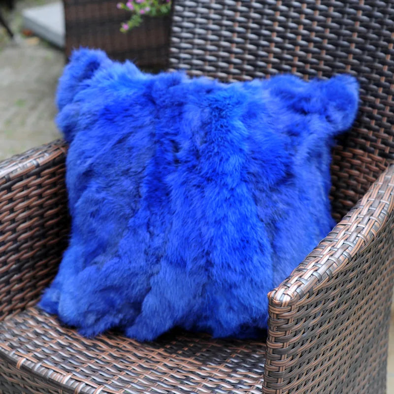 Soft and Warm Real Rabbit Fur Patchwork Pillow Case, Free Shipping, CX-D-17, Free Shipping