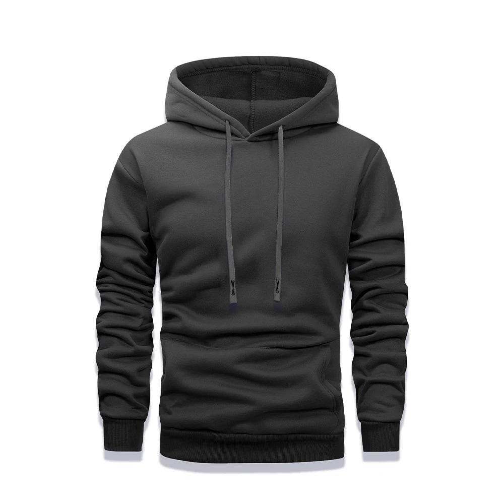 Spring and Autumn Solid Color Sports Hoodies Fleece Men's and Women's Sweatshirts Trendy Pullovers Couples Hoodies
