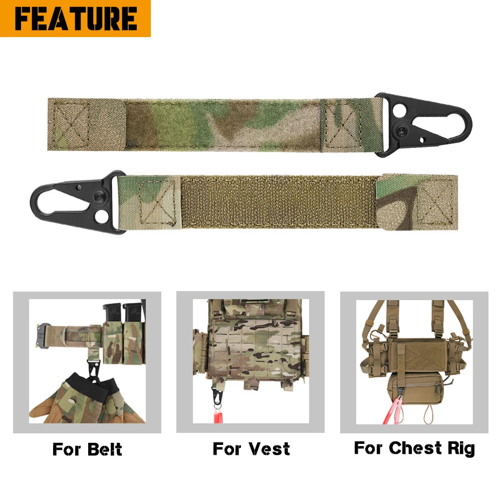 KRYDEX Tactical Utility Hook Keychain Key Holder Belt Keeper Gloves Carabiner Chemstick Clip Outdoor Camping Accessories
