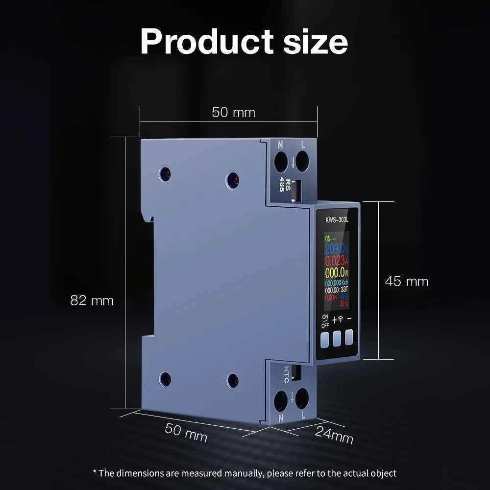8 in1 Energy Meter AC Meter Color Screen Voltage Current Power Meter Smart Timer Switch Two-phase Din Rail Metering
