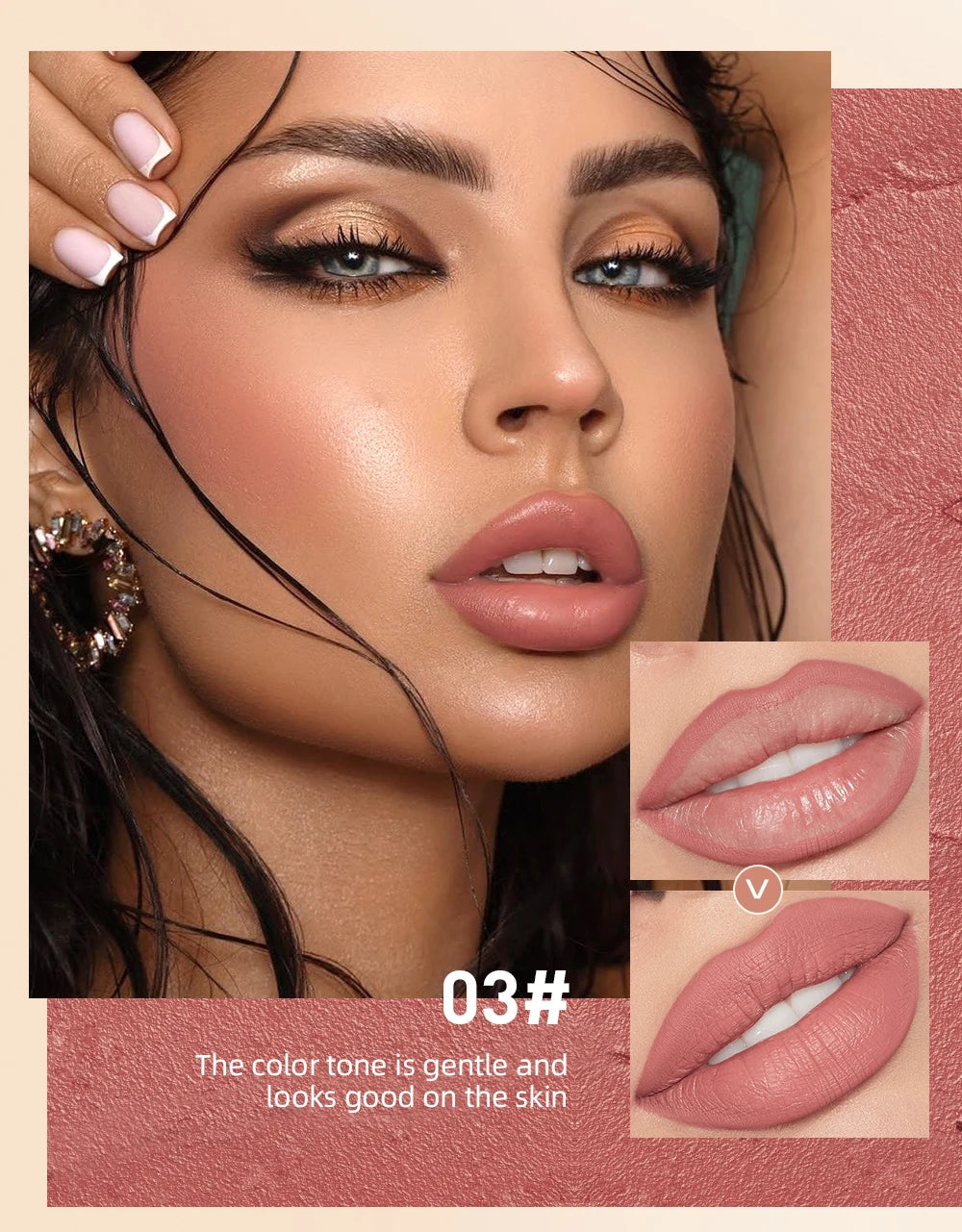 QIBEST Matte Nude Lipstick Pen Long Lasting Lipliner Lip Pencil Waterproof Lip Liner Contour Sexy Red Lip Makeup Set For Women