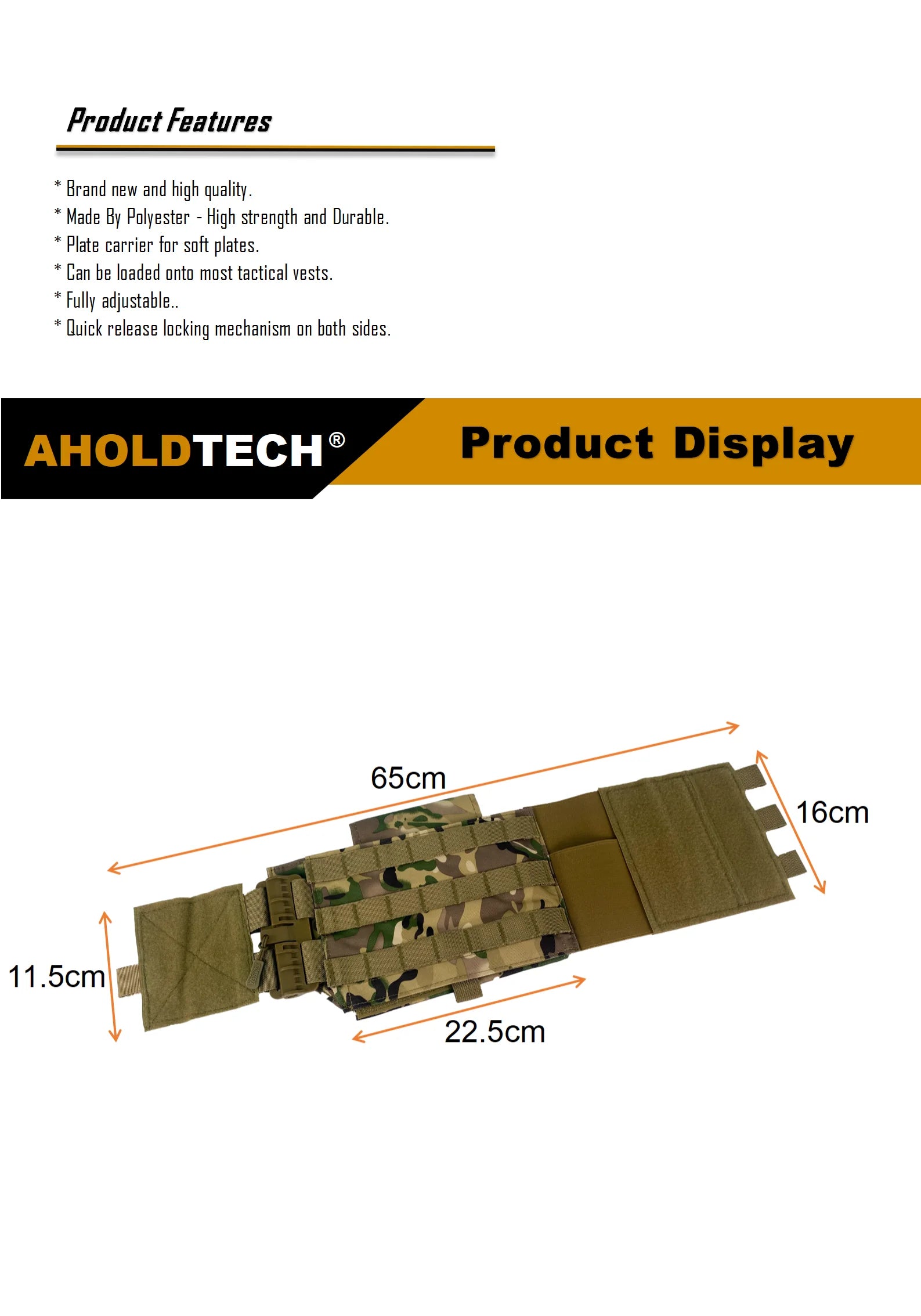 Aholdtech Tactical Quick Release Surrounding Abdominal Belt For Plate Carrier Vest Carrier Elastic Cummerbund Vest Accessories