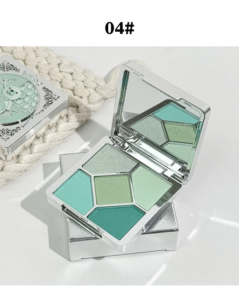 5 Colors Eyeshadow Palette Purple Glitter Pearlescent Matte Eye Shadow Shimmer Makeup Long Lasting Women Beauty Eye Cosmetics