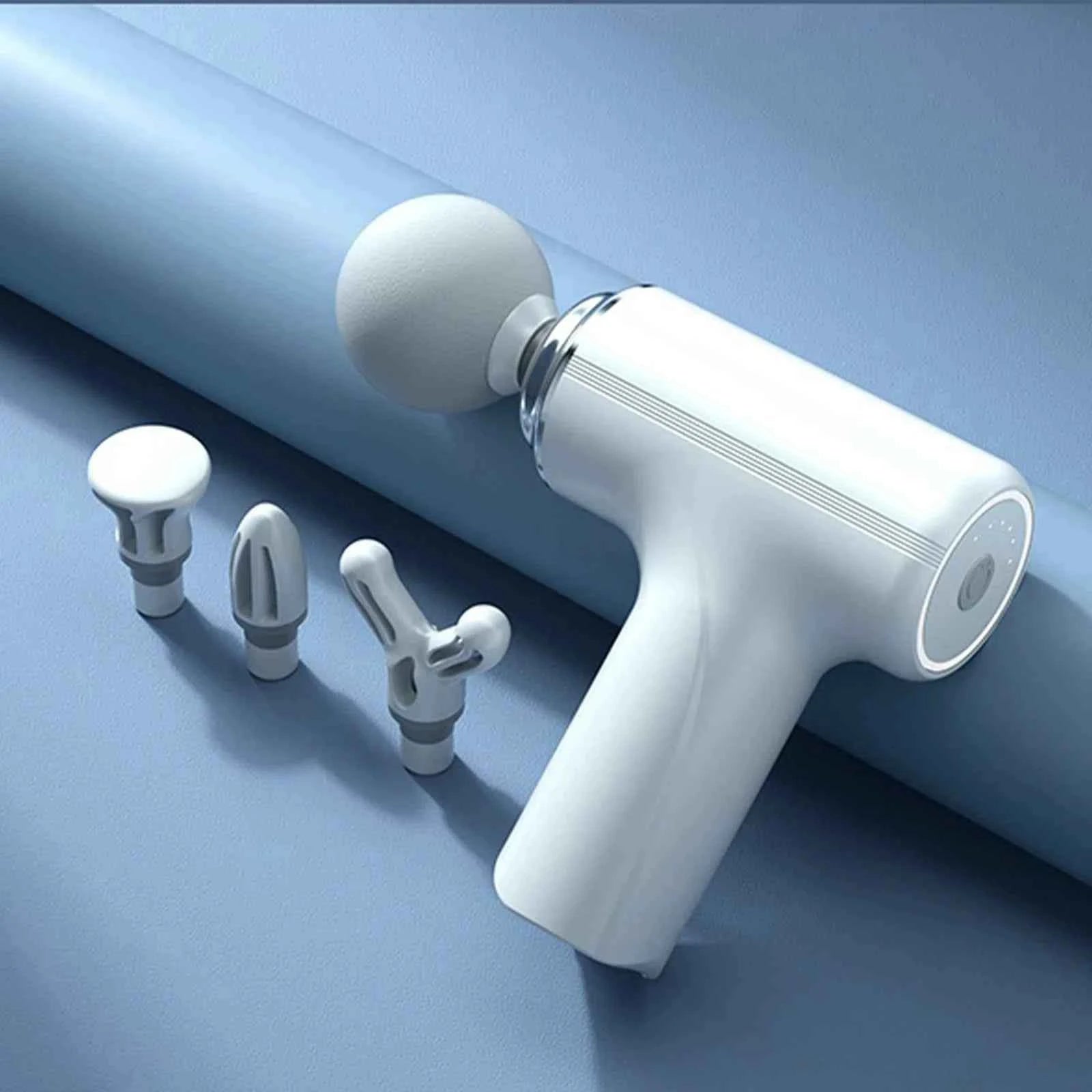 A Portable Electric Fascia Massage Gun, 4 Replaceable Massage Heads, 6-Speed Mode Adjustment, Deep Tissue Impact Muscles, Reliev