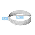 304 Stainless Steel Perforated Round Tart Mold, French Flan Ring Baking Mold With Holes, Breathable Baking Tool For Pastry
