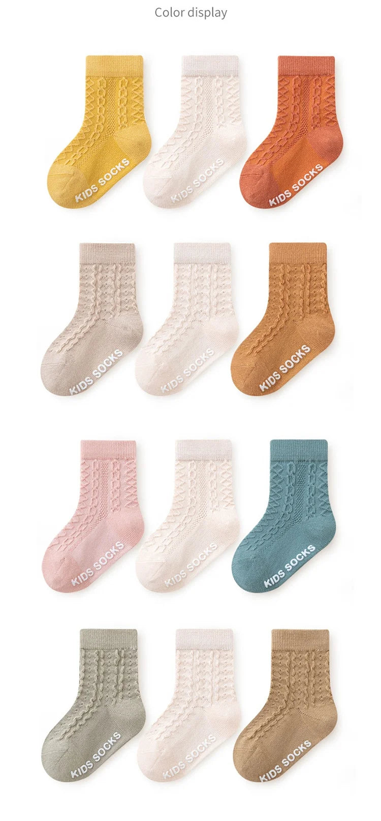 3Pairs/lot Kids Socks For Girls Boys Spring Summer Thin Soild Socks For Newborn Children's Cotton Mesh Non-slip Floor Sock 0-5Y