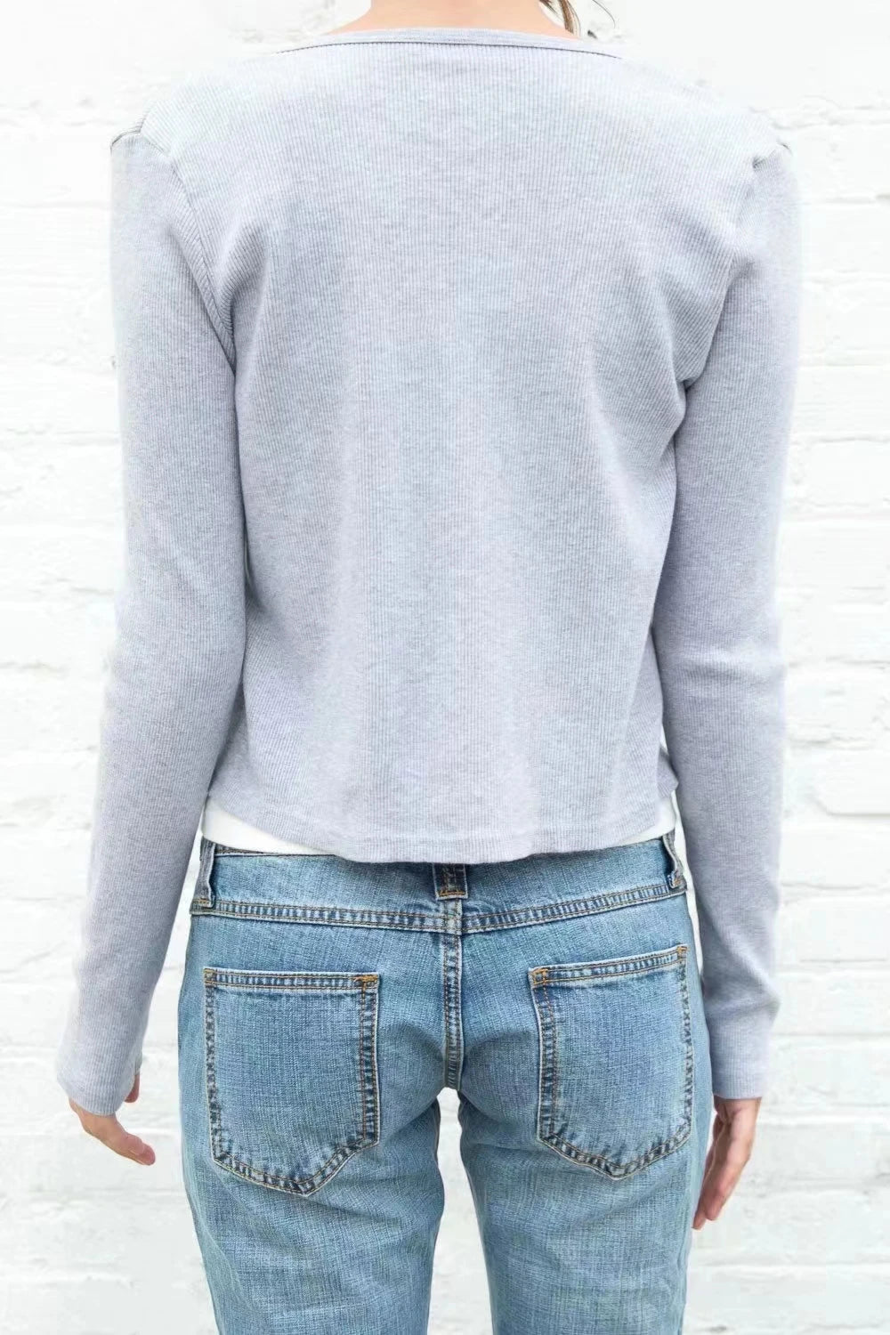 Women Casual Solid Slim T-Shirts 2022 Summer Sexy V Neck Lace Up Cotton Ribbed Y2k Crop Top Sweet Cute Long Sleeve T Shirt Tops