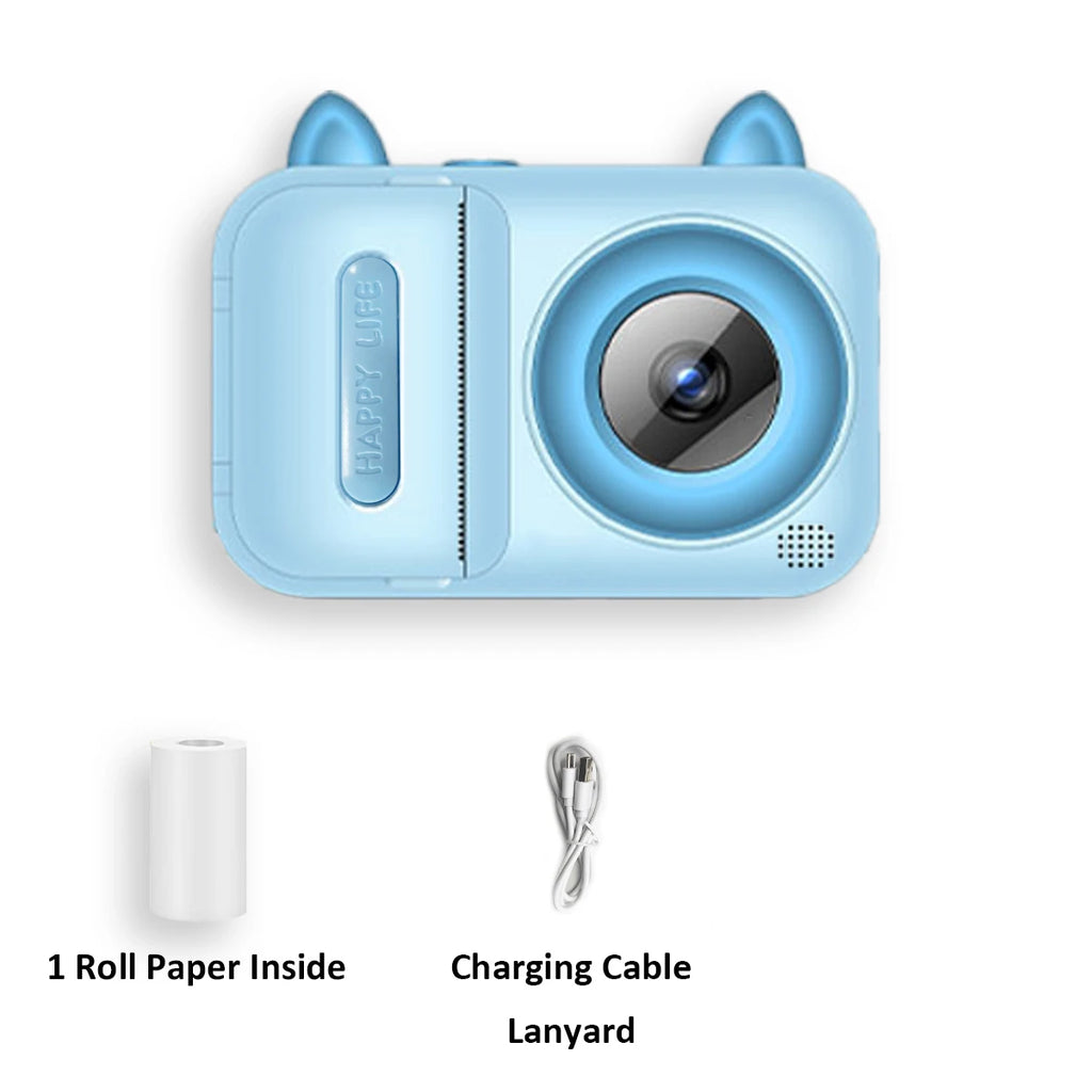 Kids' Camera Set, Instant Print Camera with Printing Function, Print Pictures, Portable Multi-Function Photo Printer Camera