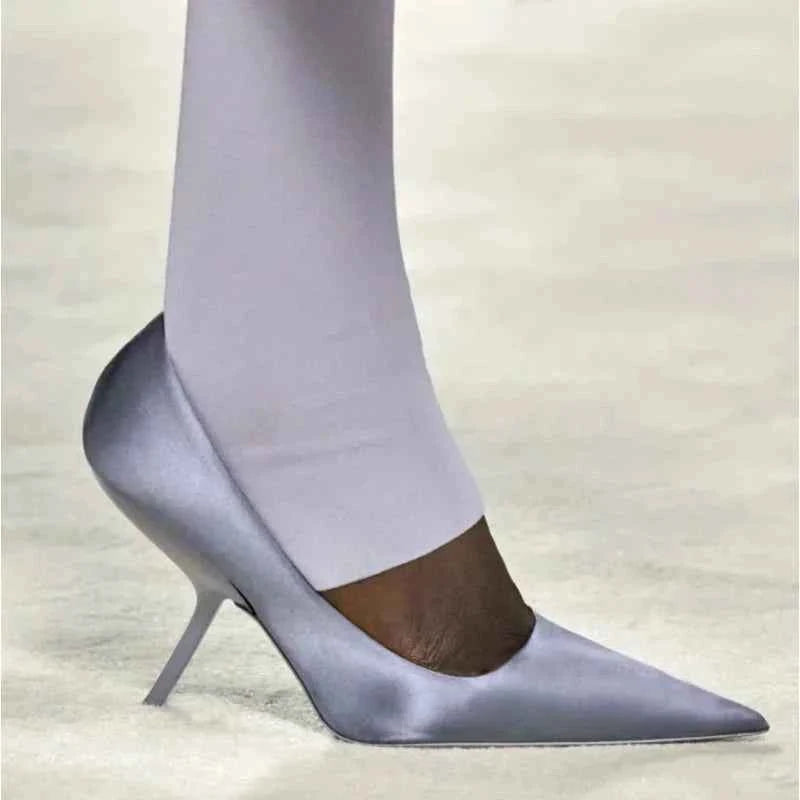 2026 New Style Women's High Heels Shoes Patent leather Pointed Toe Solid Color Night Club Party Shoes Femme Summer Half Slippers