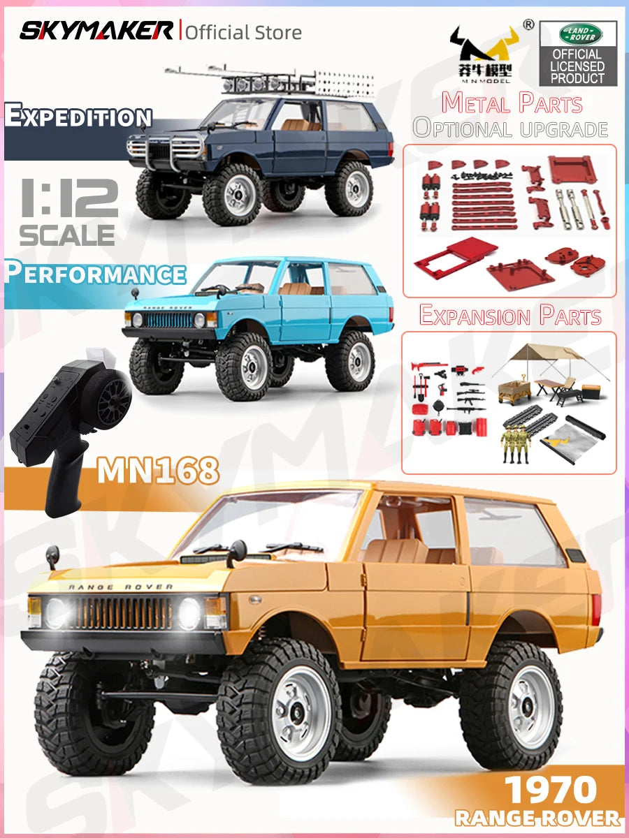 MN Model RC Car Mn168 1/12 Full Scale RTR 2.4G 4WD 280 Motor Proportional Off-Road Remote Control RC Truck Kids Toys Metal Parts