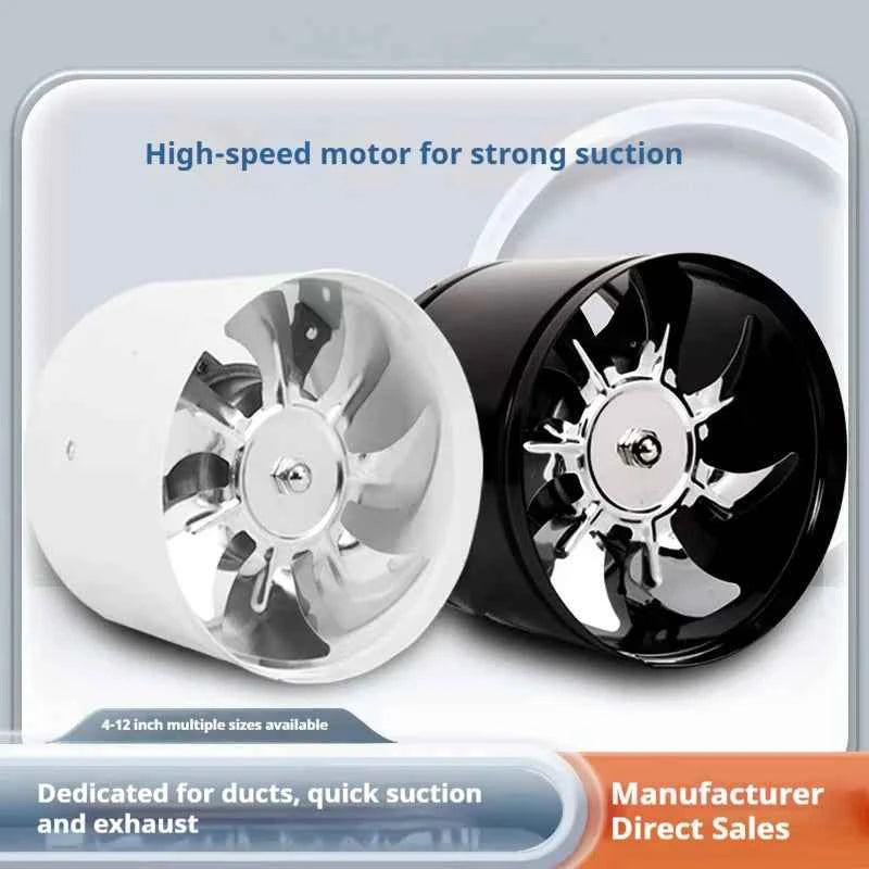 HOMEFISH 4'' 6'' 8'' Metal Pipe Exhaust Fan Mini Extractor Duct Fan For Bathroom Toilet Wall Ventilation