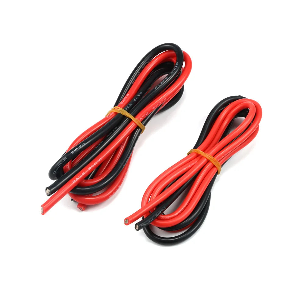 10m/lot Silicon Wire 8 10 12 14 16 18 20 22AWG Heatproof Soft Silicone Silica Gel Wire Cable (5m Red+5m Black) DIY Part