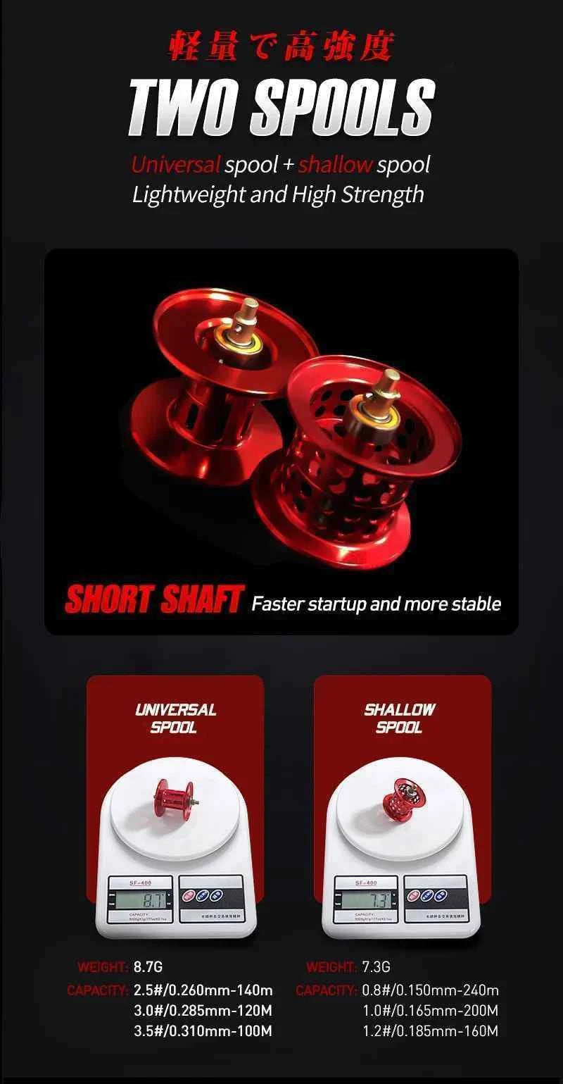 Seasir Mansory Baitcasting Fishing Reel 146g Ultralight Carbon 11+1 7.3:1 HS Ratio Hybrid Ceramic Bearing Double Spools Seawater