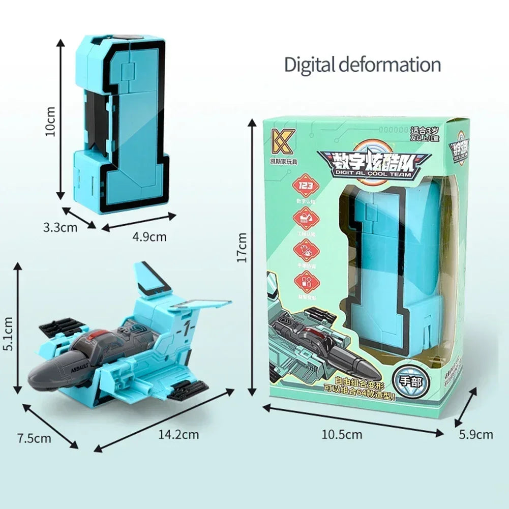 Kids Educational Deformation Toys: Digital Number Bots & Tank Warrior Transformation Robots