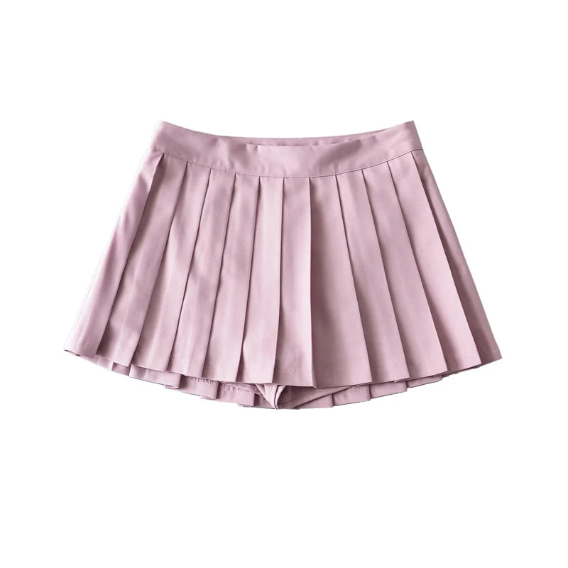 Summer Mini Skirts For Women Harajuku High Waist Skirts Womens Korean Fashion Sexy Skirts Vintage Pleated Skirt Tennis Pink Blue