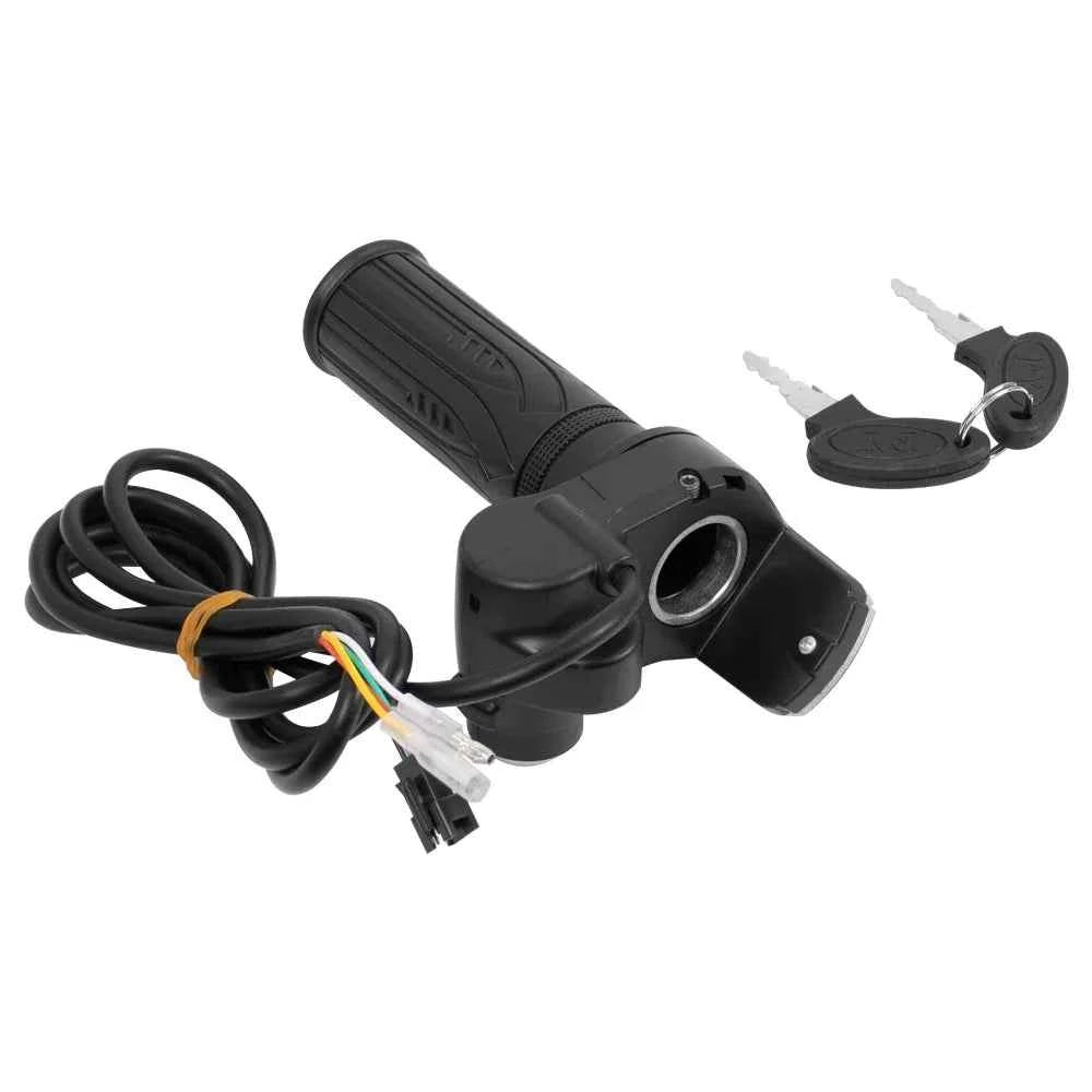 Throttle Grip E-bike Handlebar with Lock Ebike 36V 48V 60V Electric Bicycle Scooter Accelerator Power Indicator Key LED Display