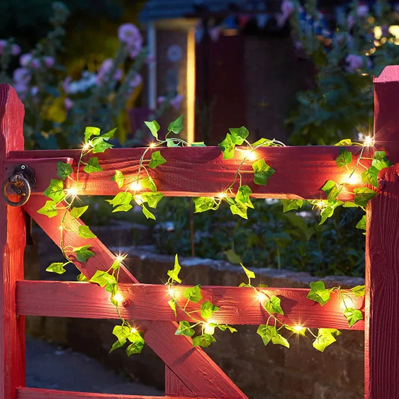 Green Leaf Fairy String Lights Artificial Vine Garland