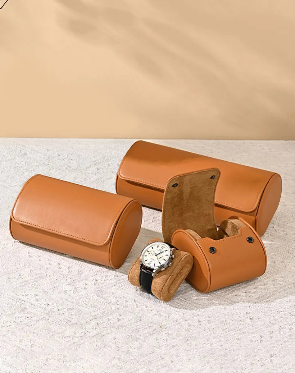 WoodTen Portable Jewelry Box Jewelry Organizer Roll 1 2 3 slot Watch Storage Box With Pillow Wristwatch Bag Gift Box Watch Case