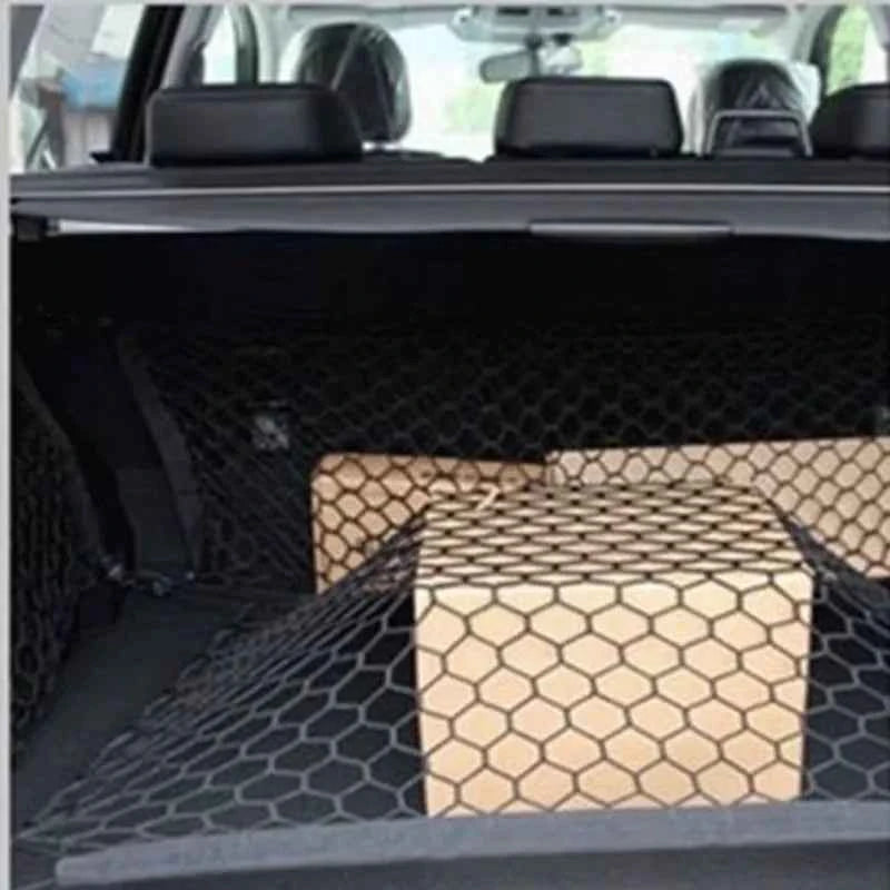 90x40cm Mesh Rack Universal Car Trunk Rear Storage Luggage Nylon Elastic Mesh Strap Hook Pocket Car Trunk Organizer