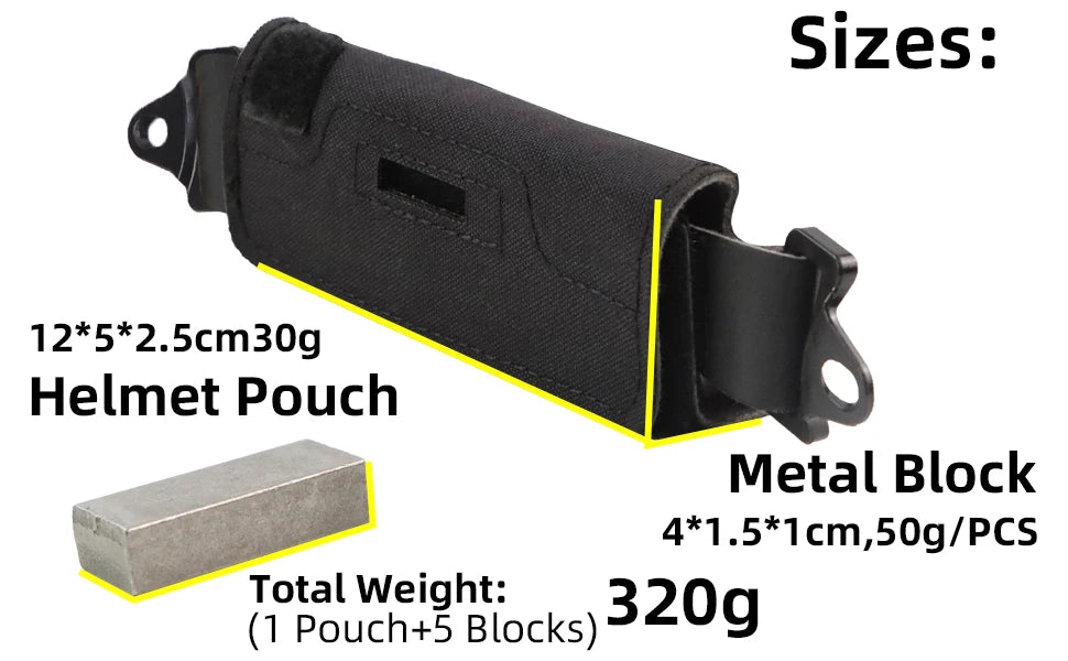 BOOIU Airsoft Tactical Helmet NVG Counterweight Pouch with 5 Counter Blocks for OPS Core Fast BJ PJ MH Helmet Accessory