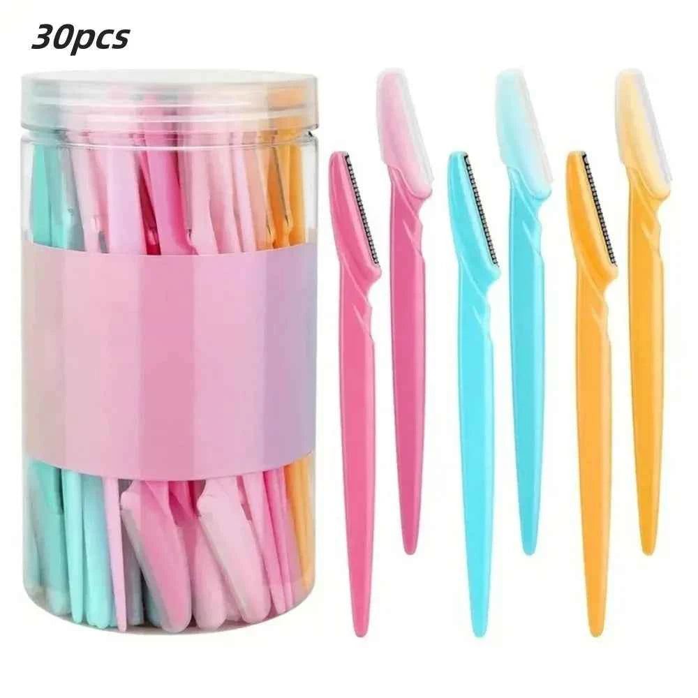 3/30/40Pcs Body Hair Removal Shaver Blades Eyebrows Shaping Knife Eyebrow Trimmer Makeup Beauty Tools Safe Eye Brow Razor Face