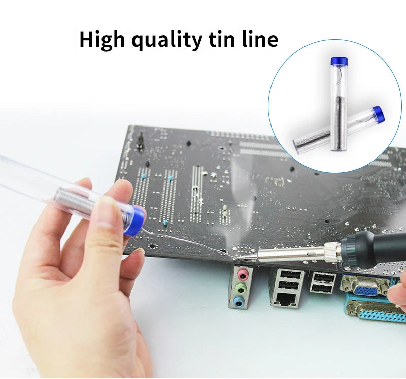 15pcs Kit 220V 60W Soldering Iron Kit 450°C Adjustable Temperature Welding Tool Set With Solder Sucker Tin Wire EU PLUG