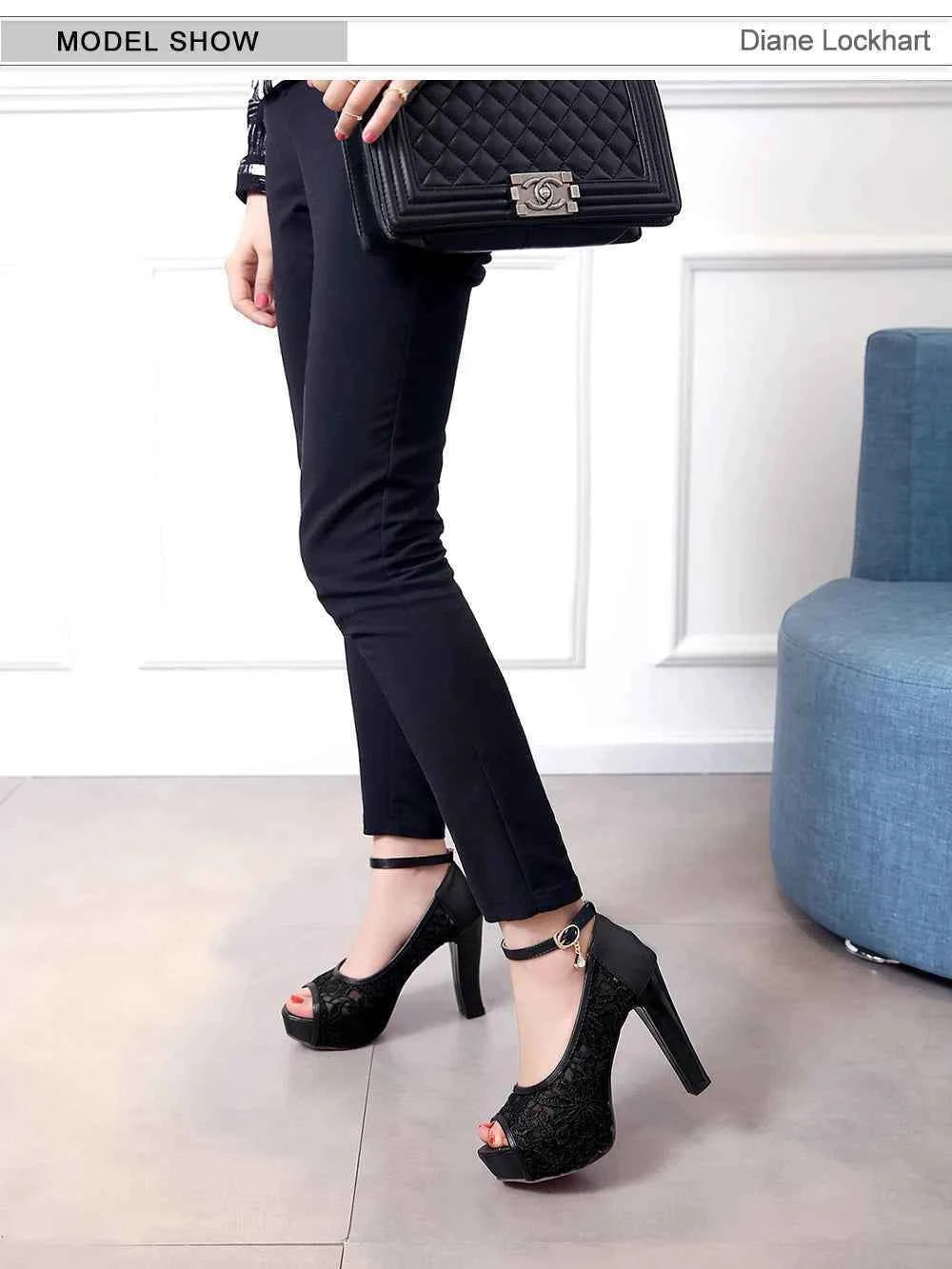 Lace Wedding Shoes Woman Peep Toe High Heels Women Shoes Platform Heels Summer Pumps Women Shoes High Heel Sandals tacones mujer