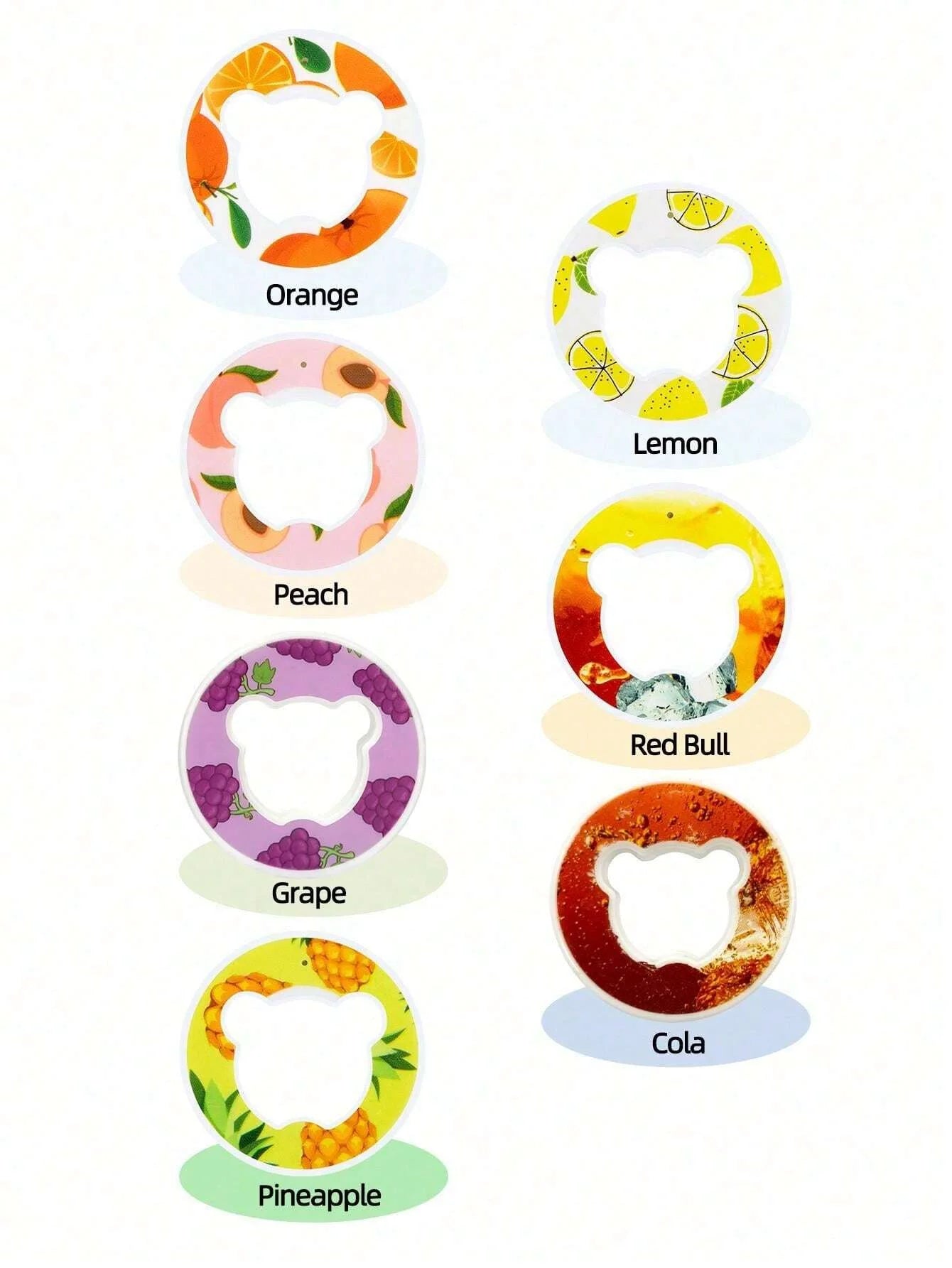 1pc Multi Flavour Fruit Flavour Rings For Water Cups, Little Bear Shape Flavour Rings For Water Cups Flavour Rings Drinking Tool