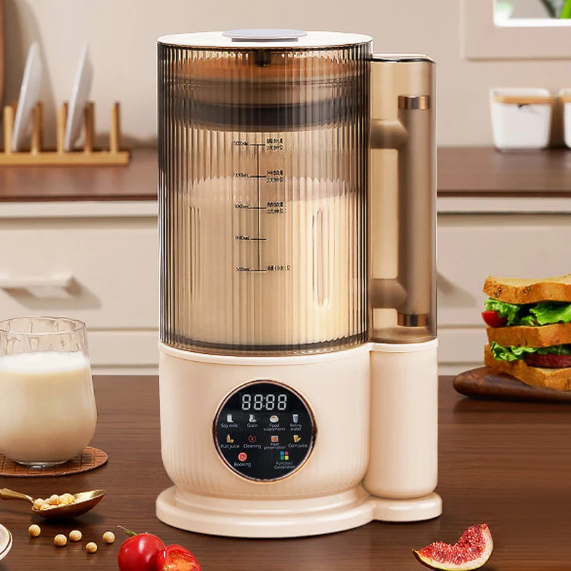 1500ml Soy Milk Machine Electric Juicer Blender Soybean Milk Maker Wall Breaking Machine 10-leaf Blade Breakfast Machine